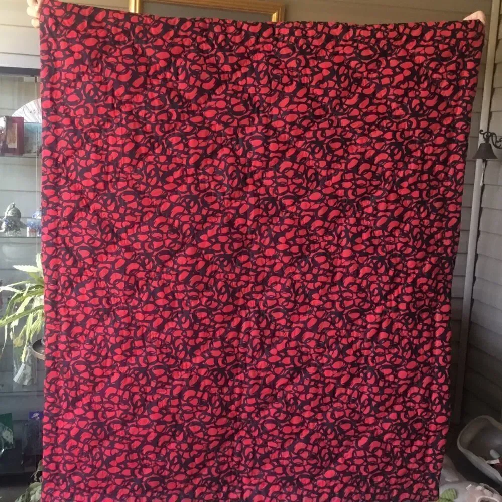 NWT. Hand Crafted Butterflies in Red Quilt